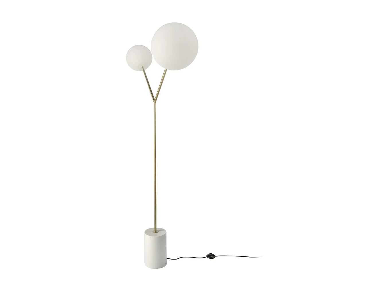 Lampadaire en marbre blanc, acier doré et verre blanc 8048 ANGEL CERDA