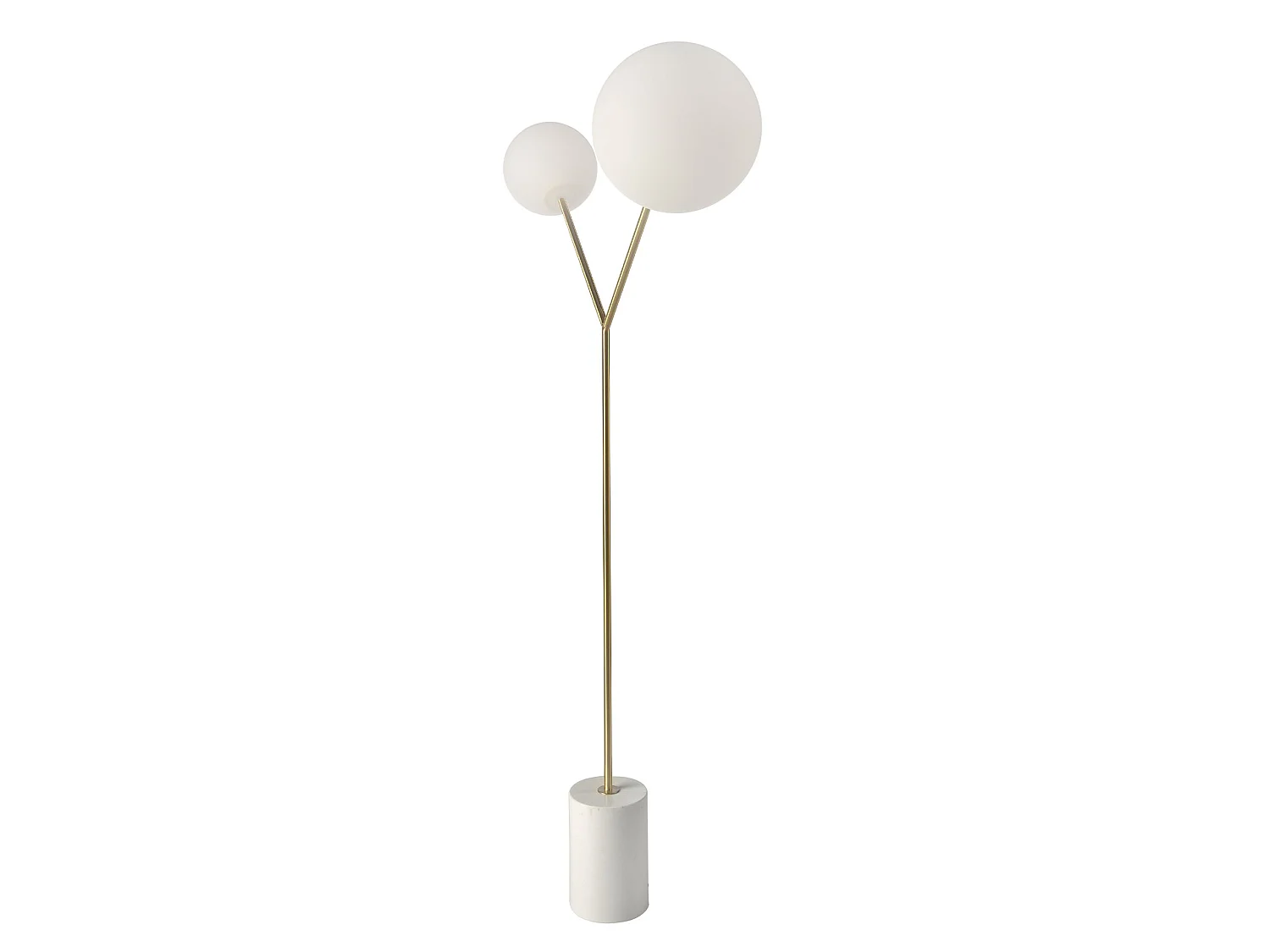 Lampadaire en marbre blanc, acier doré et verre blanc 8048 ANGEL CERDA