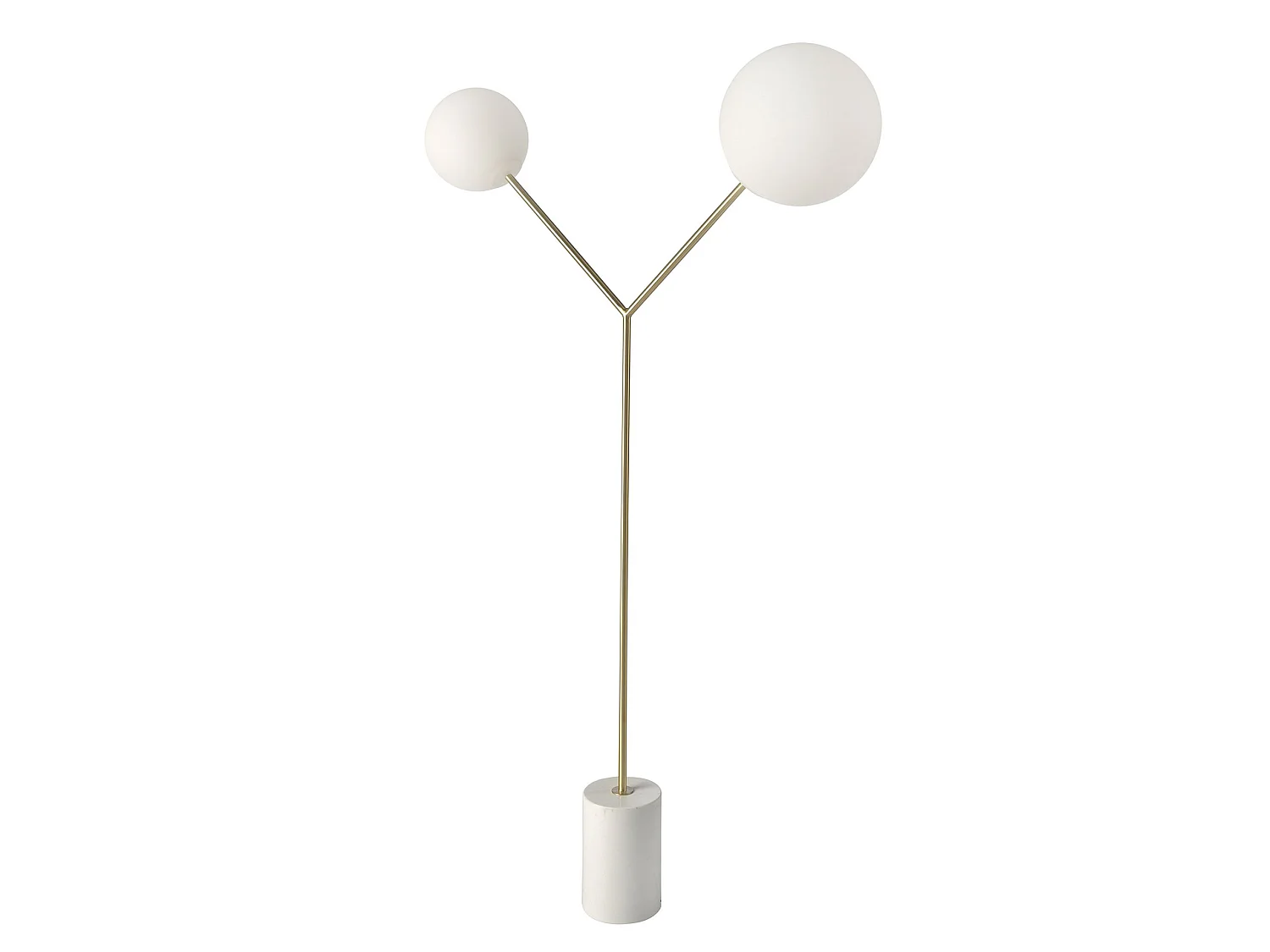 Lampadaire en marbre blanc, acier doré et verre blanc 8048 ANGEL CERDA