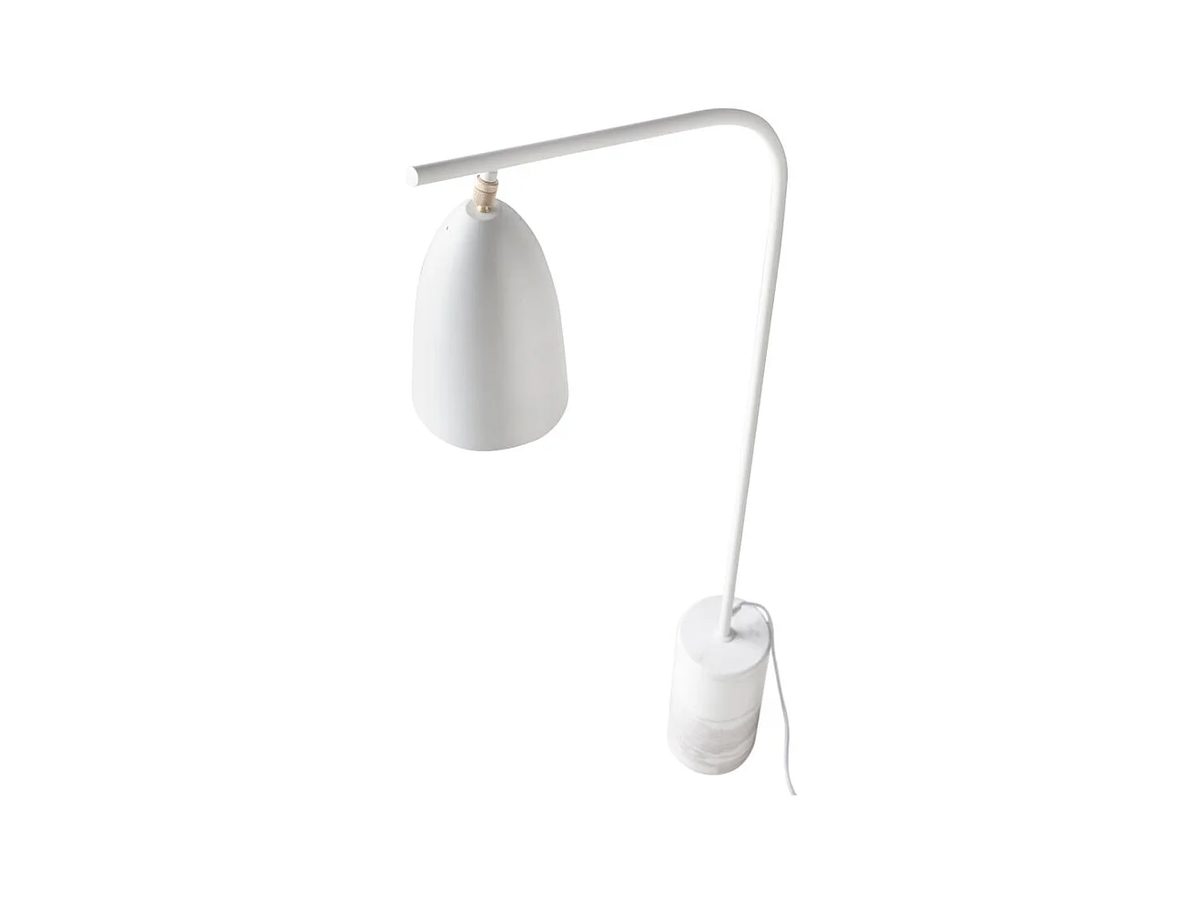 Vloerlamp van marmer en wit staal