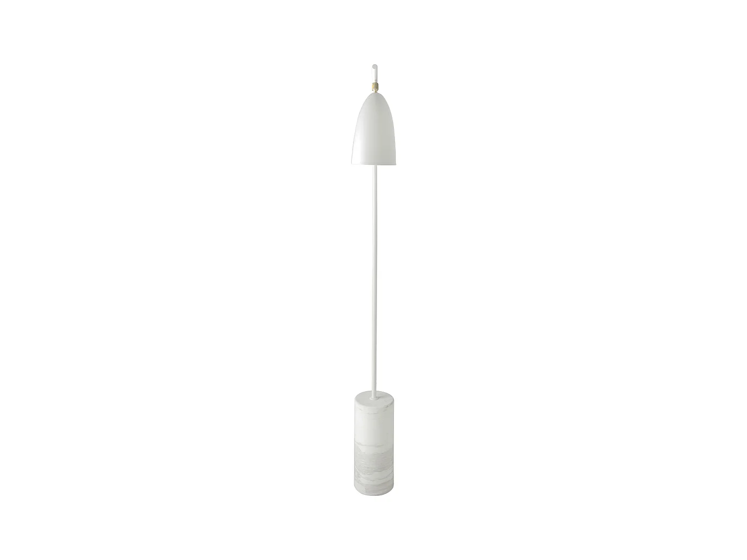 Vloerlamp van marmer en wit staal