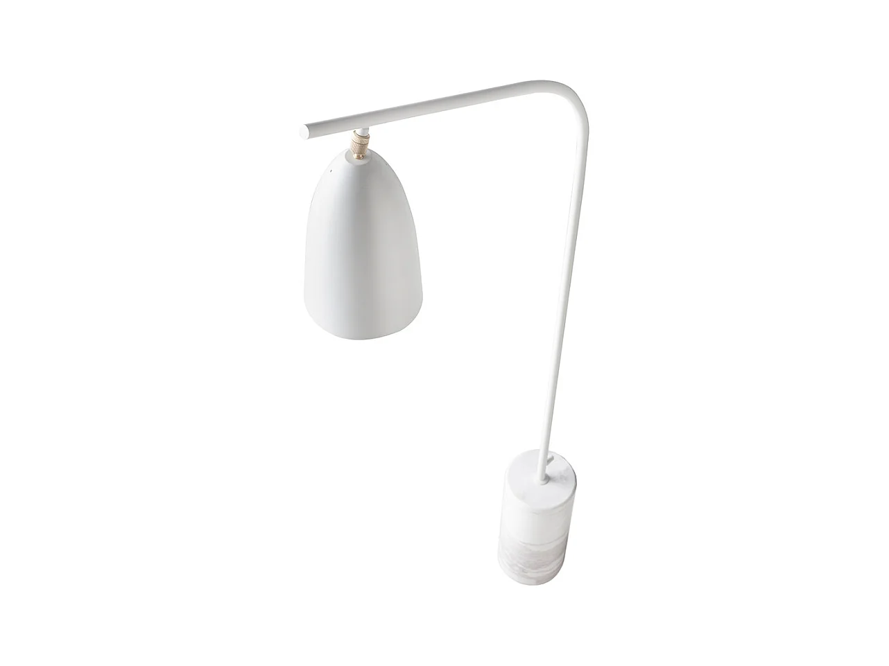Vloerlamp van marmer en wit staal