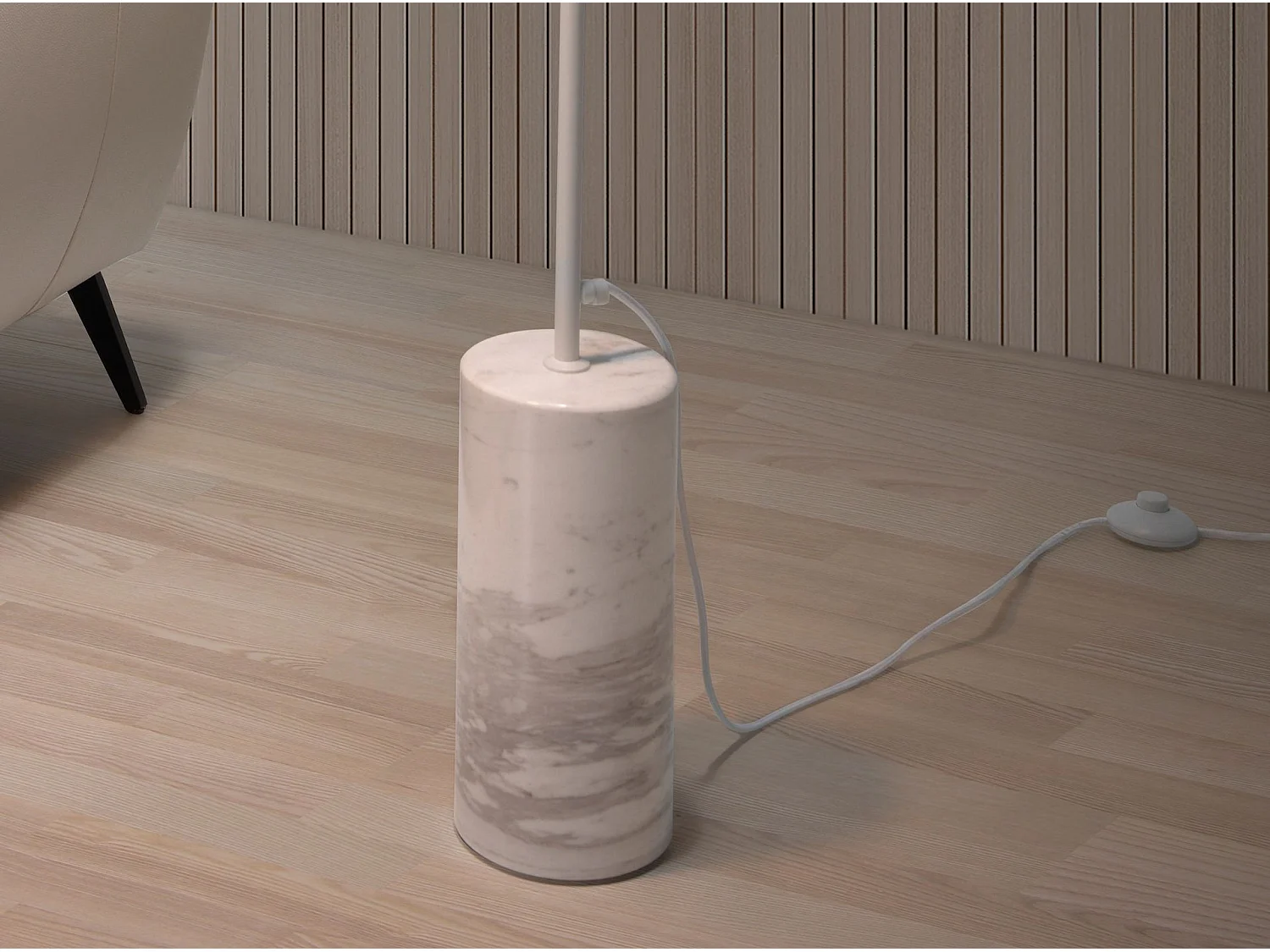 Lampadaire en marbre et acier blanc 8036 ANGEL CERDA