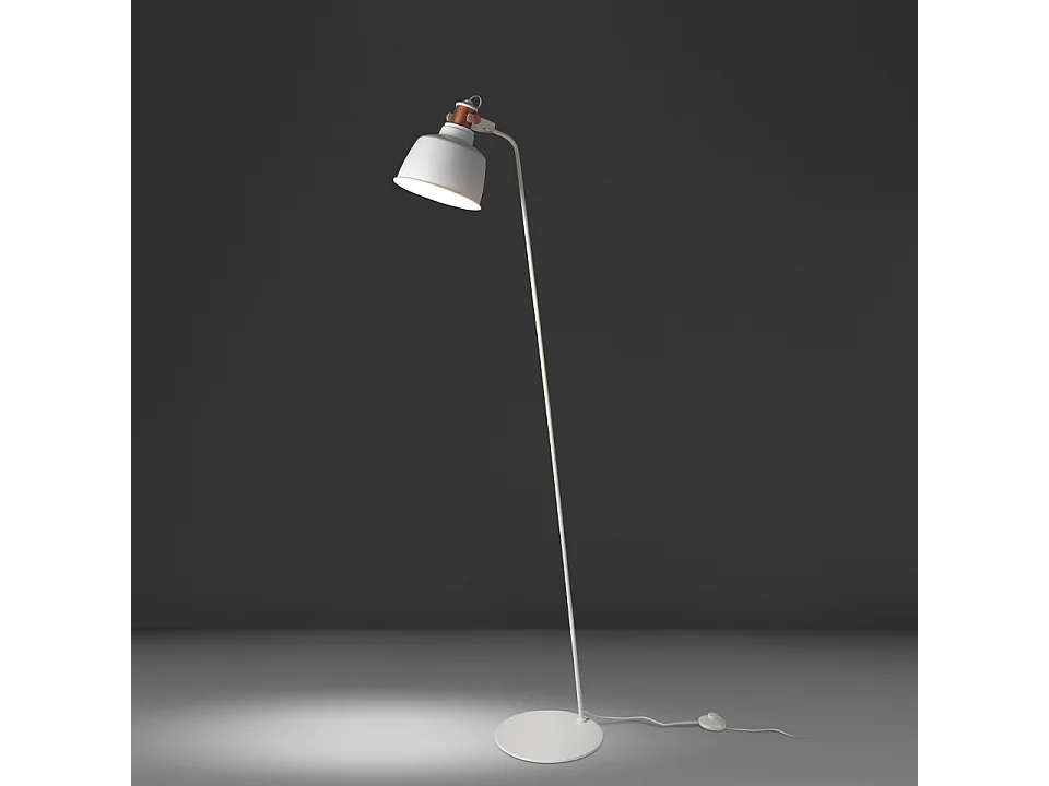 Vloerlamp wit staal en bronzen details 8031 ANGEL CERDA