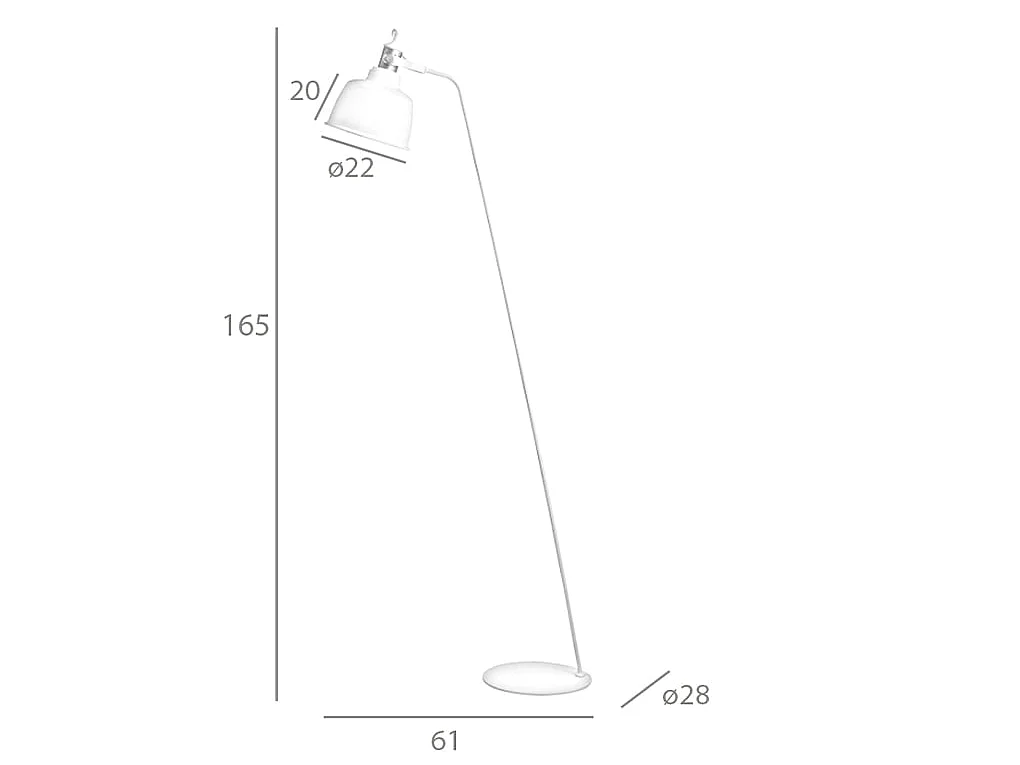 Vloerlamp wit staal en bronzen details 8031 ANGEL CERDA