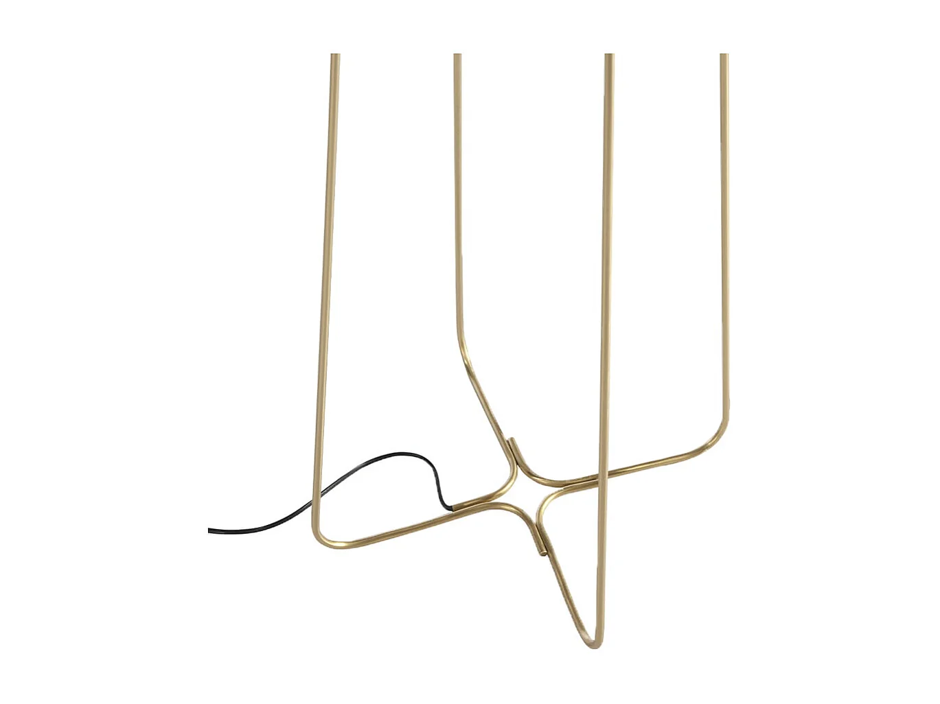 Vloerlamp van goudkleurig staal en wit glas