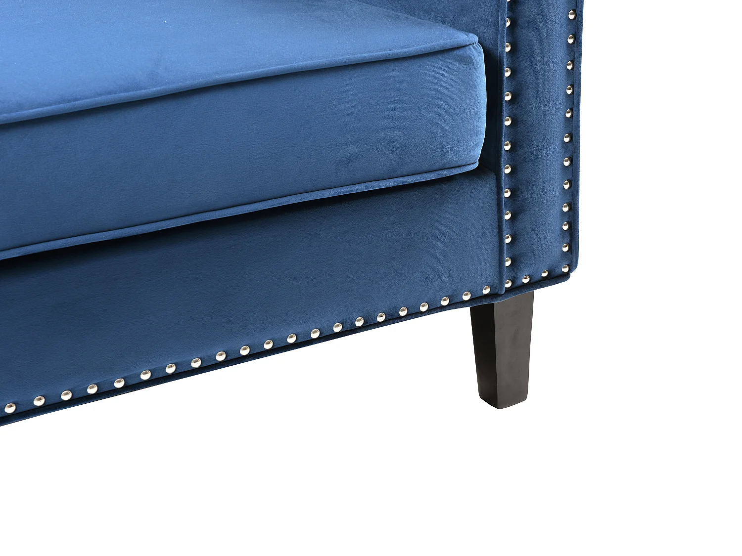 Canapé 3 places en velours bleu MASULI