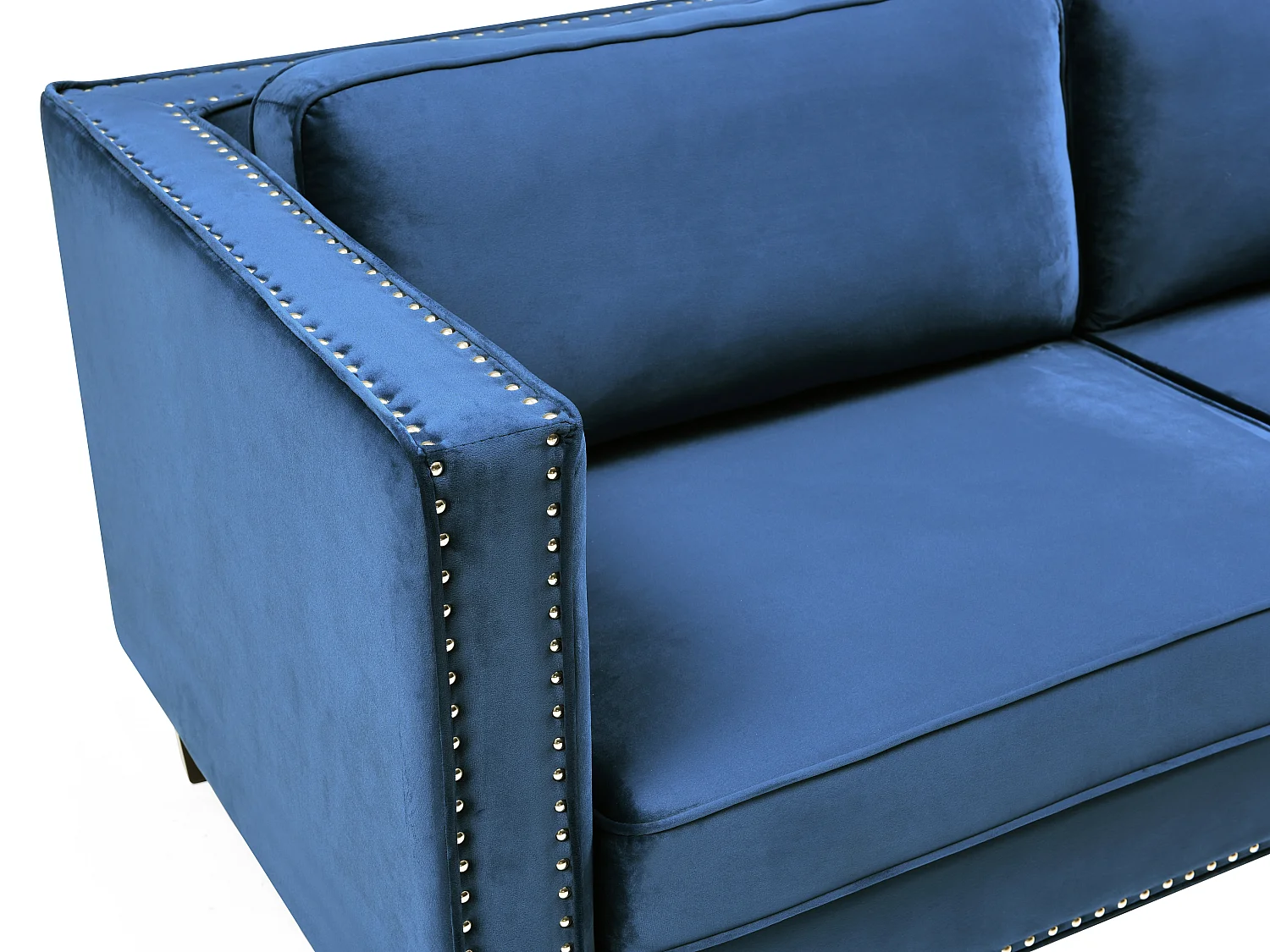 Canapé 3 places en velours bleu MASULI