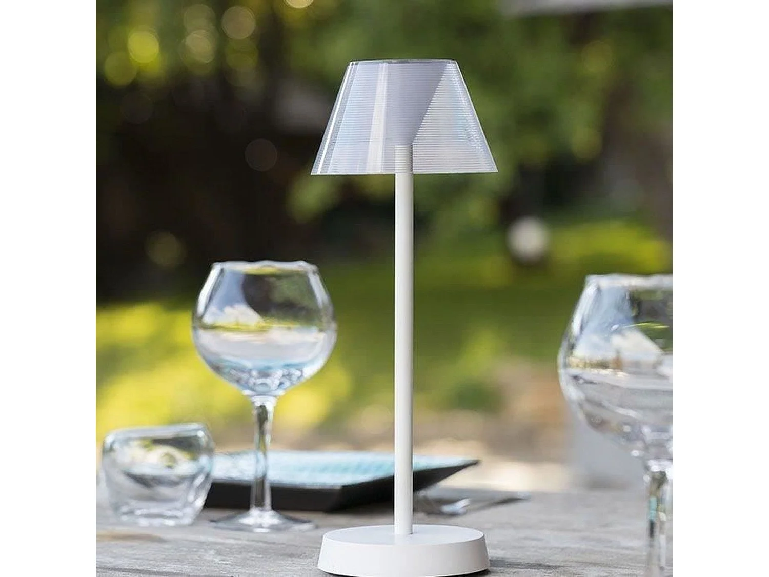 Lampe de table sans fil BEVERLY blanc H34cm