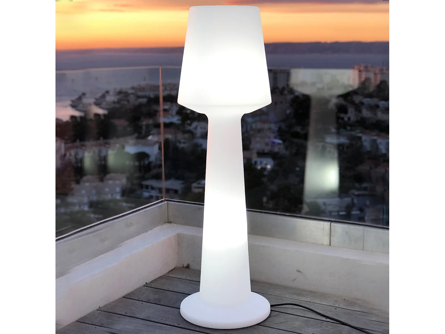 Lampadaire ext filaire AUSTRAL Blanc Polypropylène H110CM