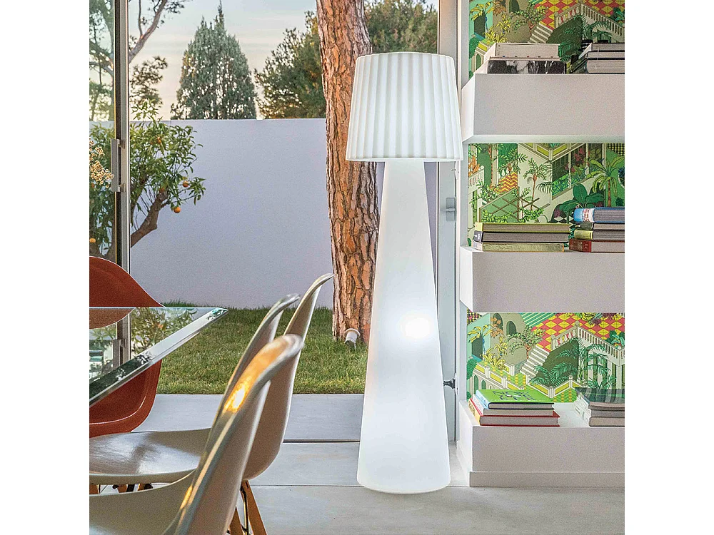 Lampadaire ext filaire LADY Blanc Polyéthylène H110CM