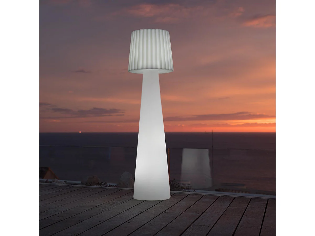 Lampadaire ext filaire LADY Blanc Polyéthylène H110CM