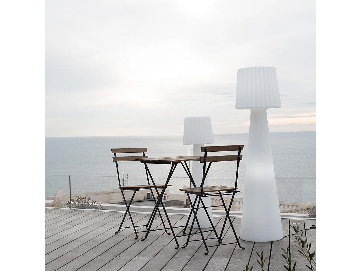 Lampadaire ext filaire LADY Blanc Polyéthylène H110CM