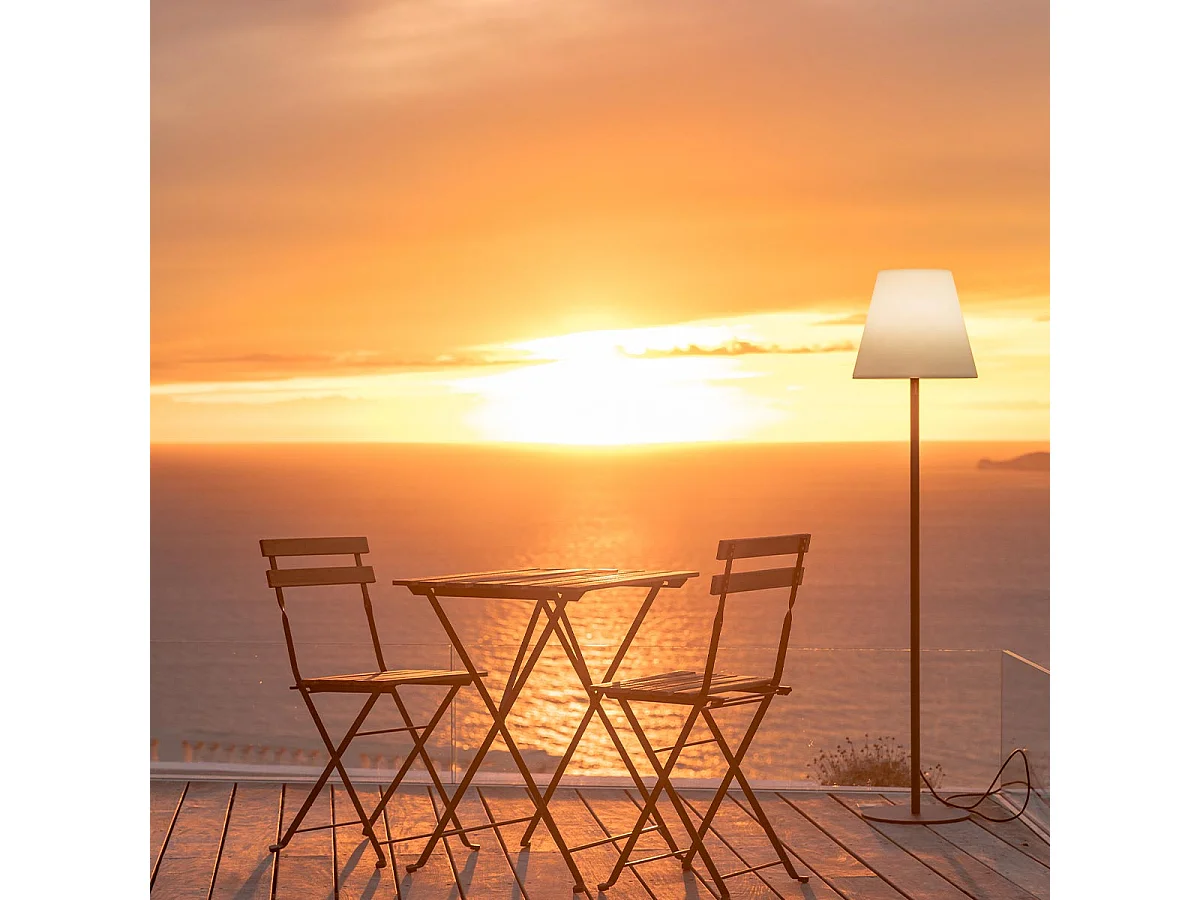 Lampadaire ext filaire STANDY Blanc Polyéthylène H150CM