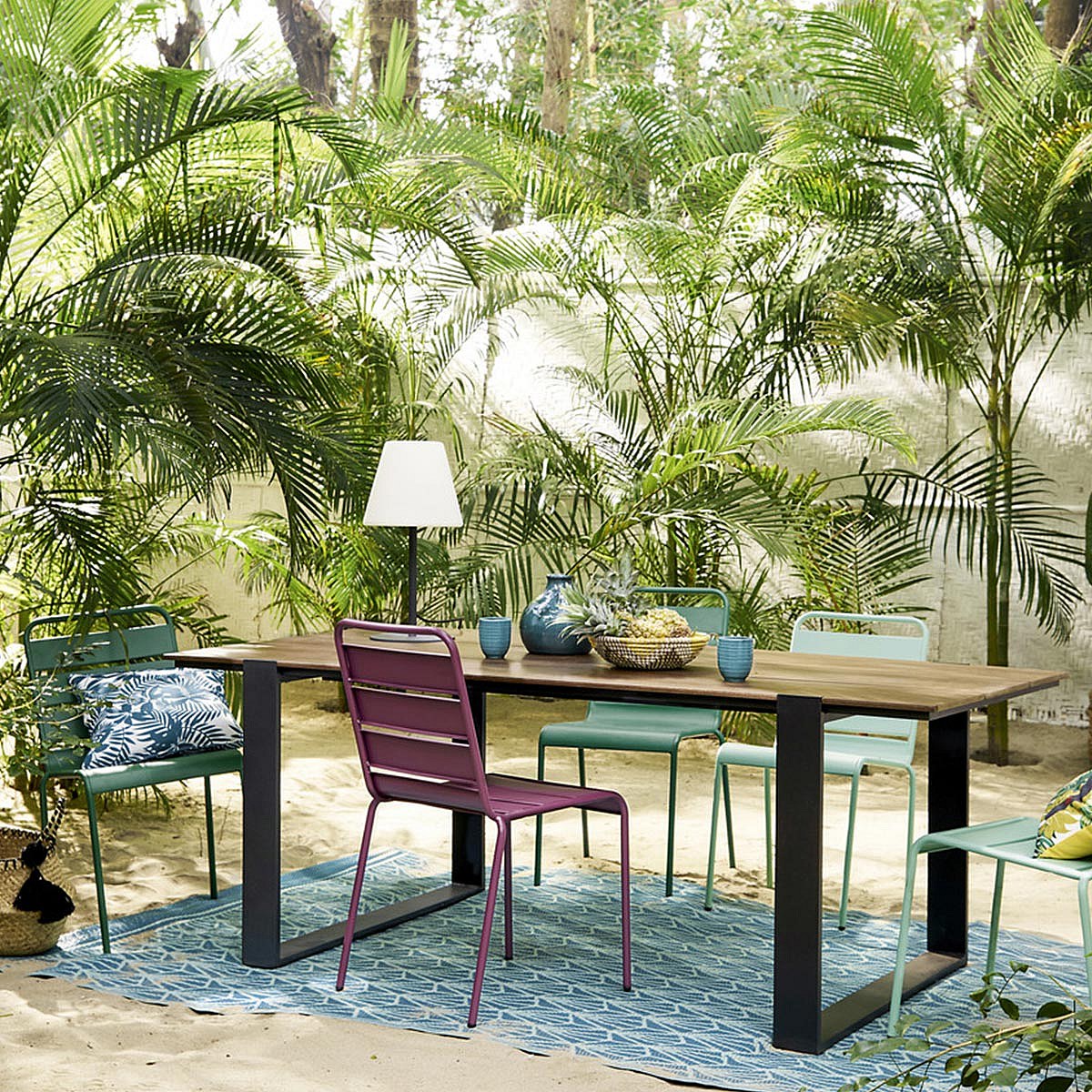 Lampadaire filaire pied métal pour extérieur éclairage puissant LED