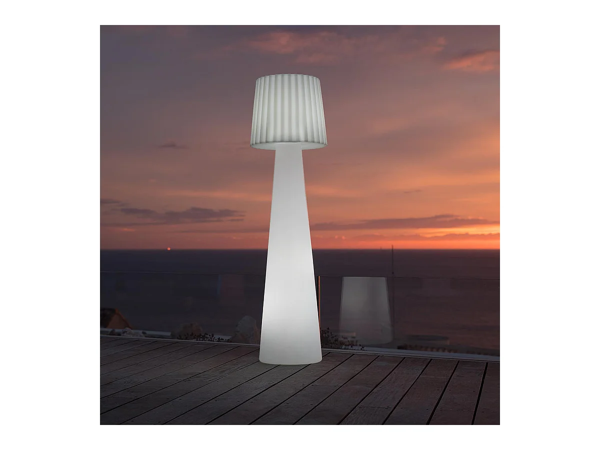 Lampadaire ext filaire LADY Blanc Polyéthylène H150CM
