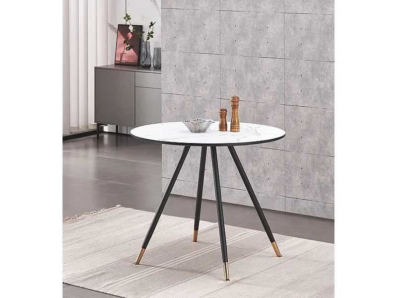 DORCHESTER - Table basse ronde Style Scandinave - Blanche