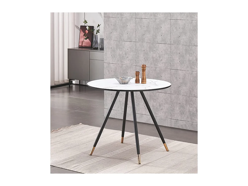 DORCHESTER - Table basse ronde Style Scandinave - Blanche