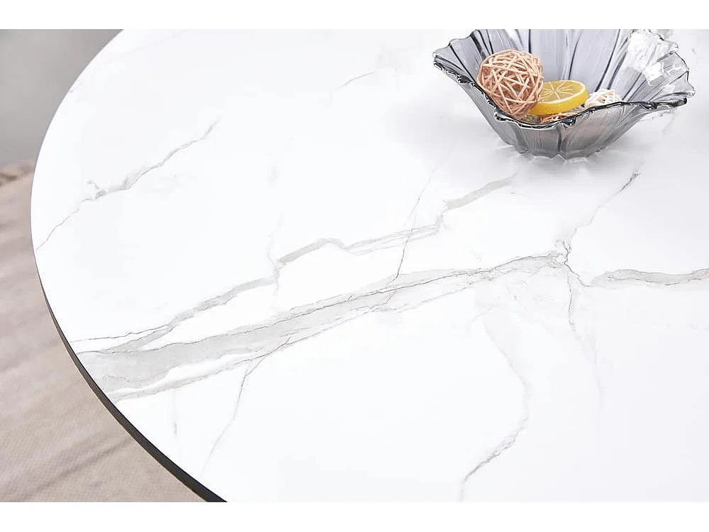 DORCHESTER - Table basse ronde Style Scandinave - Blanche