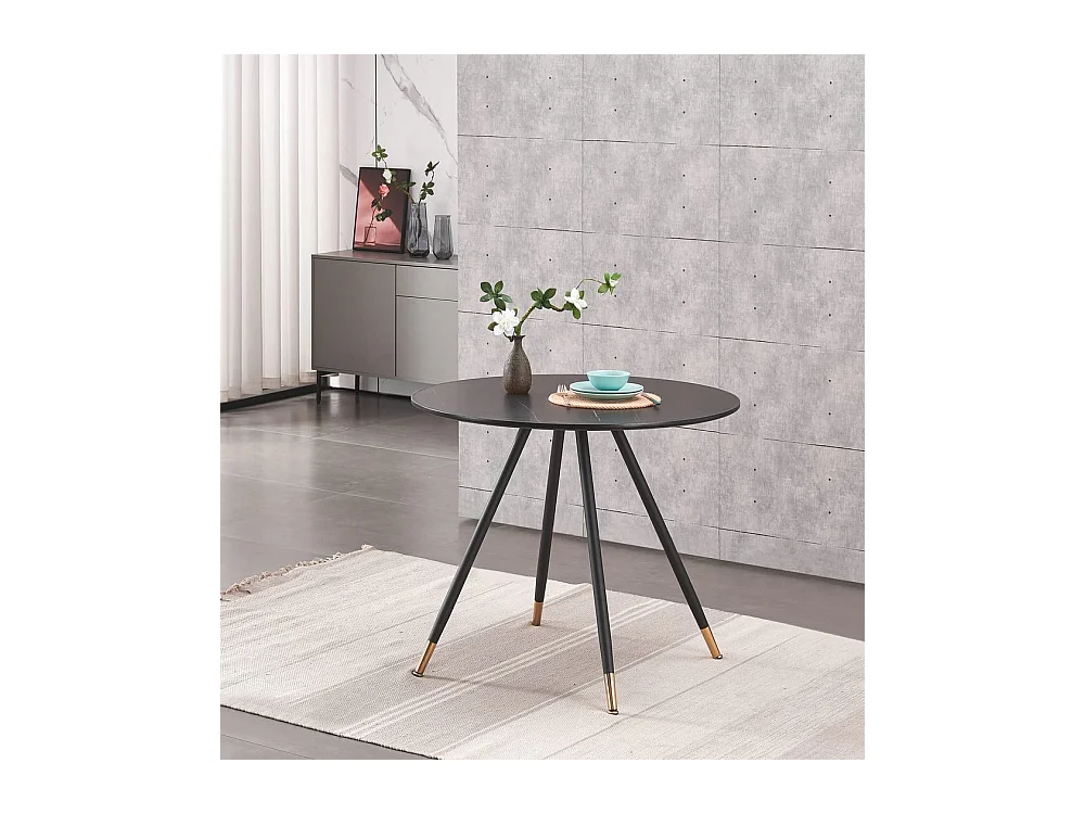 DORCHESTER - Table basse ronde Style Scandinave - Noire