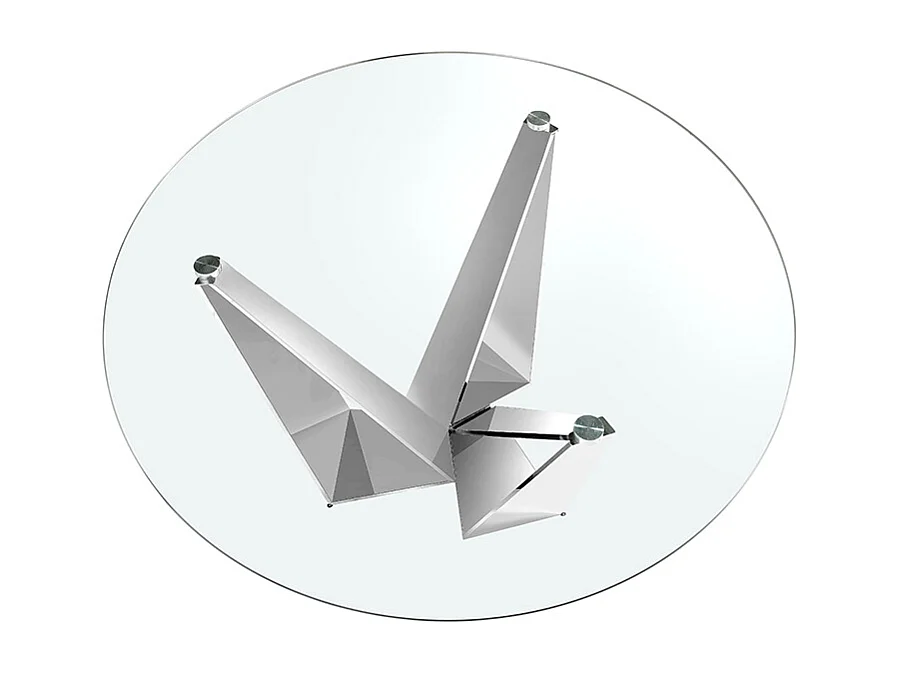 Table à manger ronde verre trempé et acier chromé 1042 ANGEL CERDA