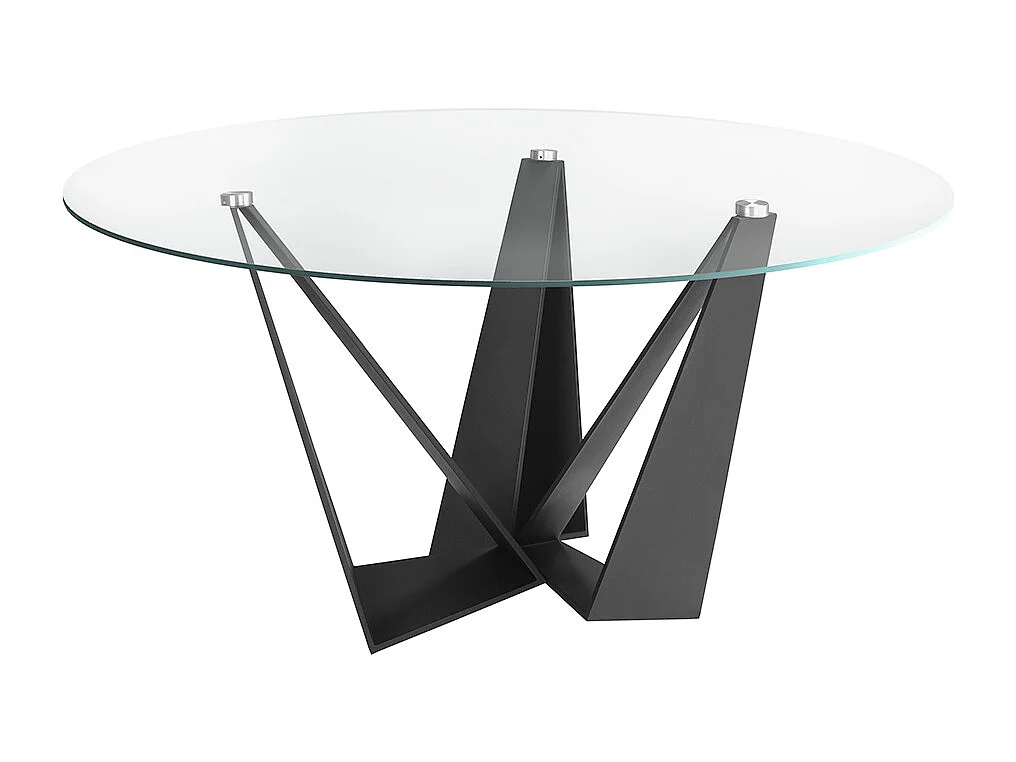 Table à manger en acier noir et verre 1045 ANGEL CERDA