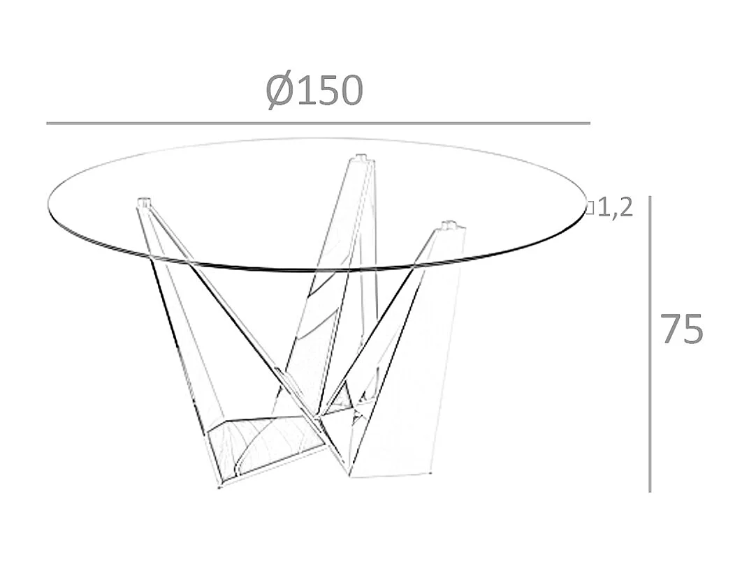 Table à manger en acier noir et verre 1045 ANGEL CERDA
