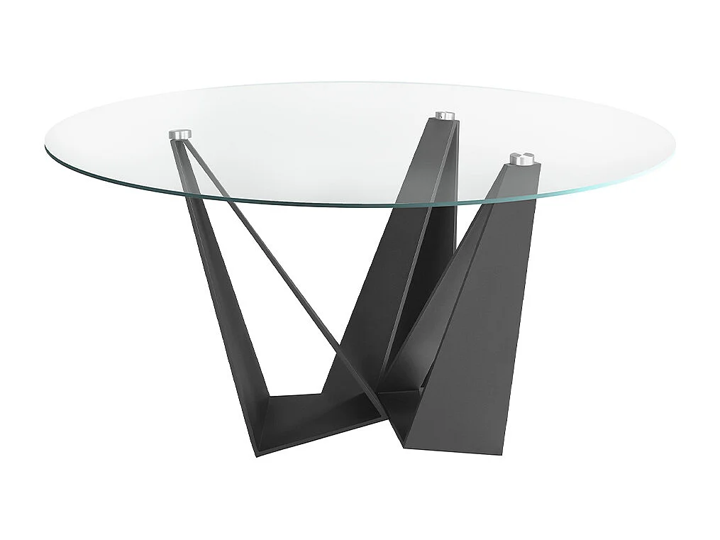 Table à manger en acier noir et verre 1045 ANGEL CERDA