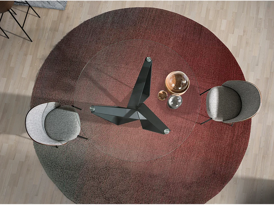 Table à manger en acier noir et verre 1045 ANGEL CERDA