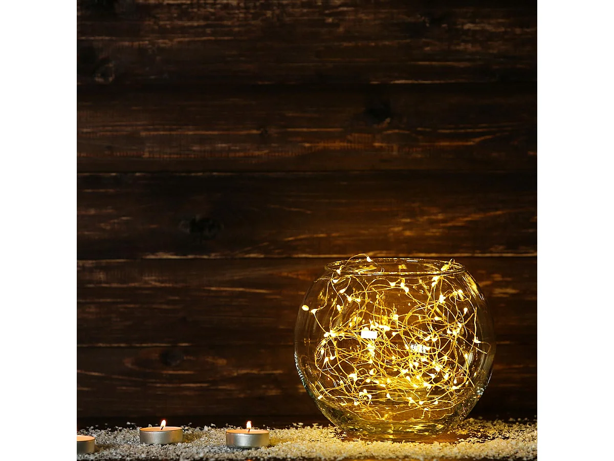 Guirlande lumineuse solaire 100 micro leds SKINNY Cuivre Cuivre 11,5M