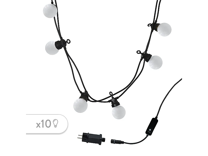 Guirlande guinguette PARTY Blanc Caoutchouc 5.7M