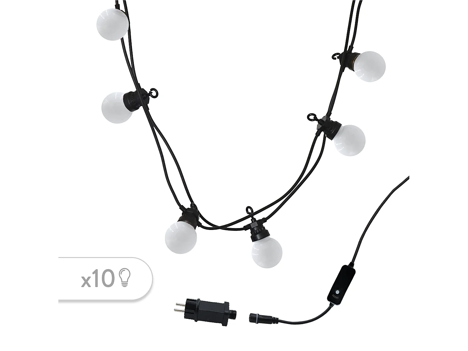 Guirlande guinguette PARTY Blanc Caoutchouc 5.7M