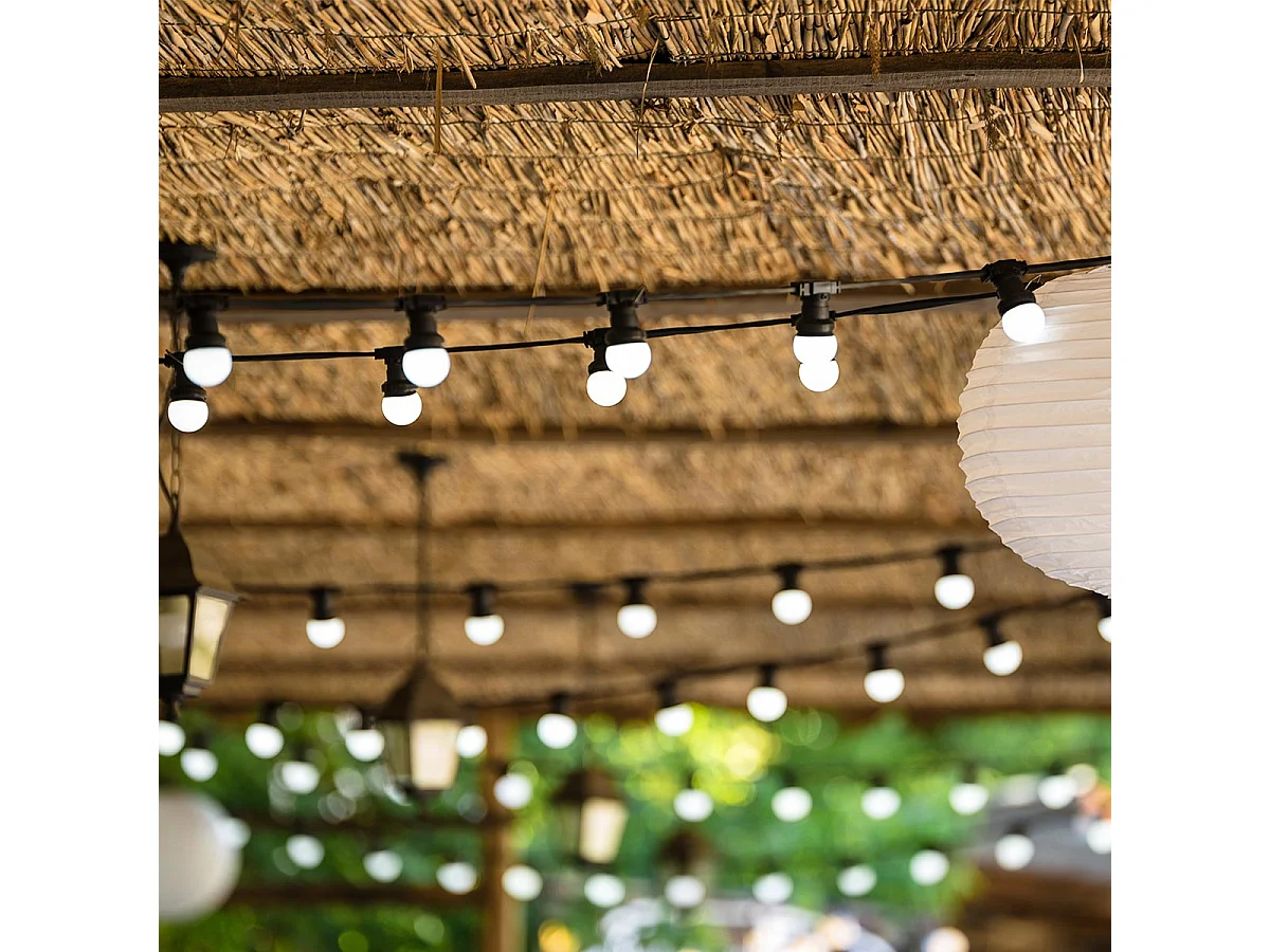 Guirlande guinguette PARTY Blanc Caoutchouc 5.7M