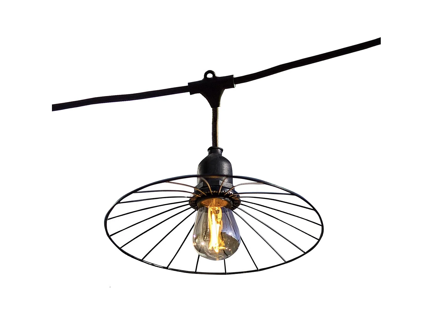 Guirlande fil métal CHIC Noir Acier 6M 10xE27