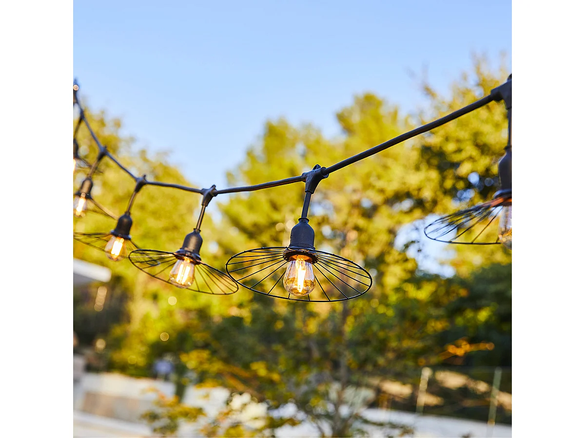 Guirlande fil métal CHIC Noir Acier 6M 10xE27