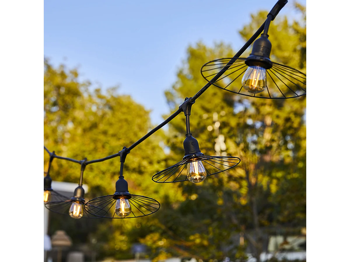 Guirlande fil métal CHIC Noir Acier 6M 10xE27