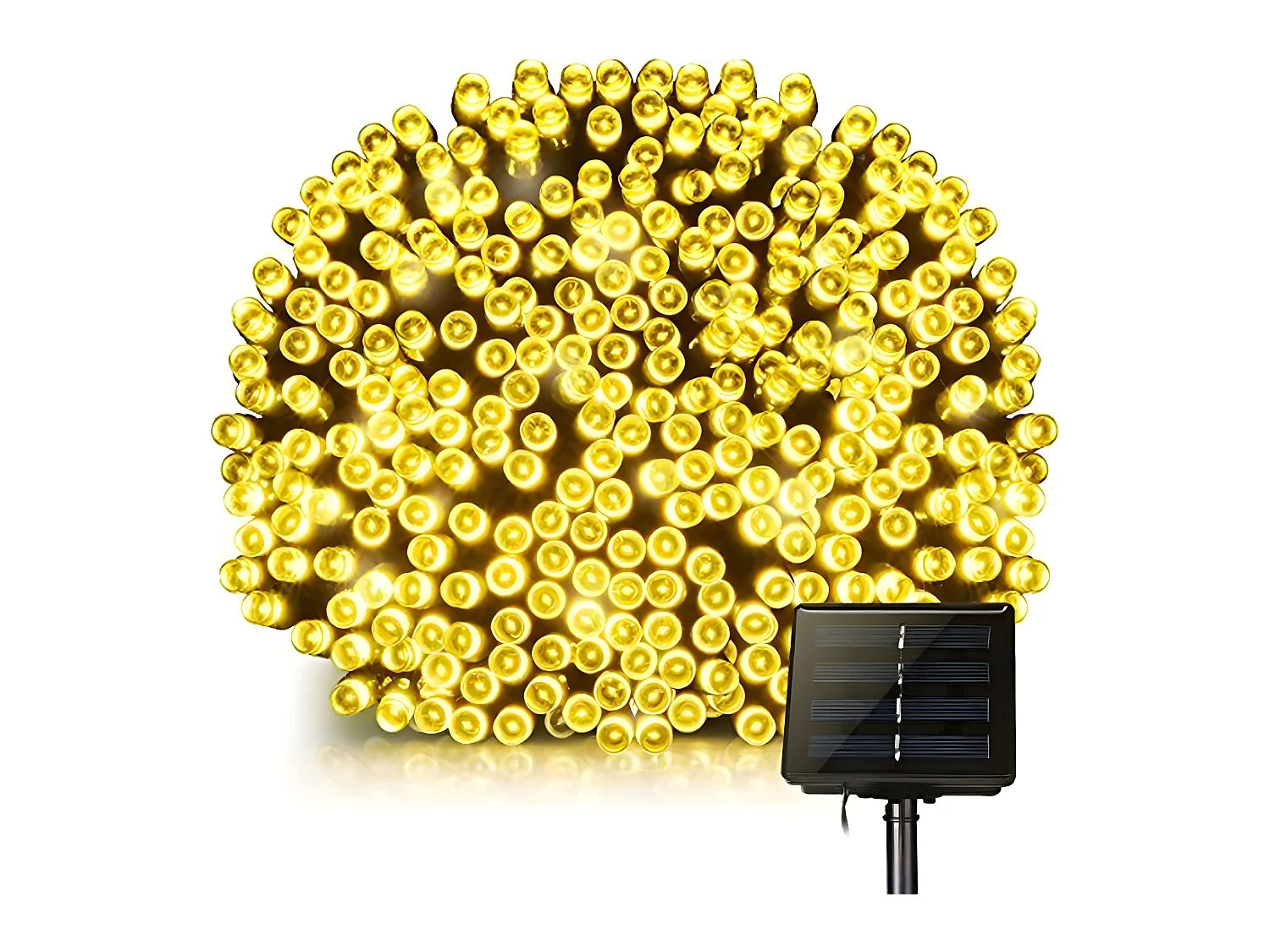 Guirlande lumineuse solaire 8 modes YOGY Jaune Plastique 33.90M