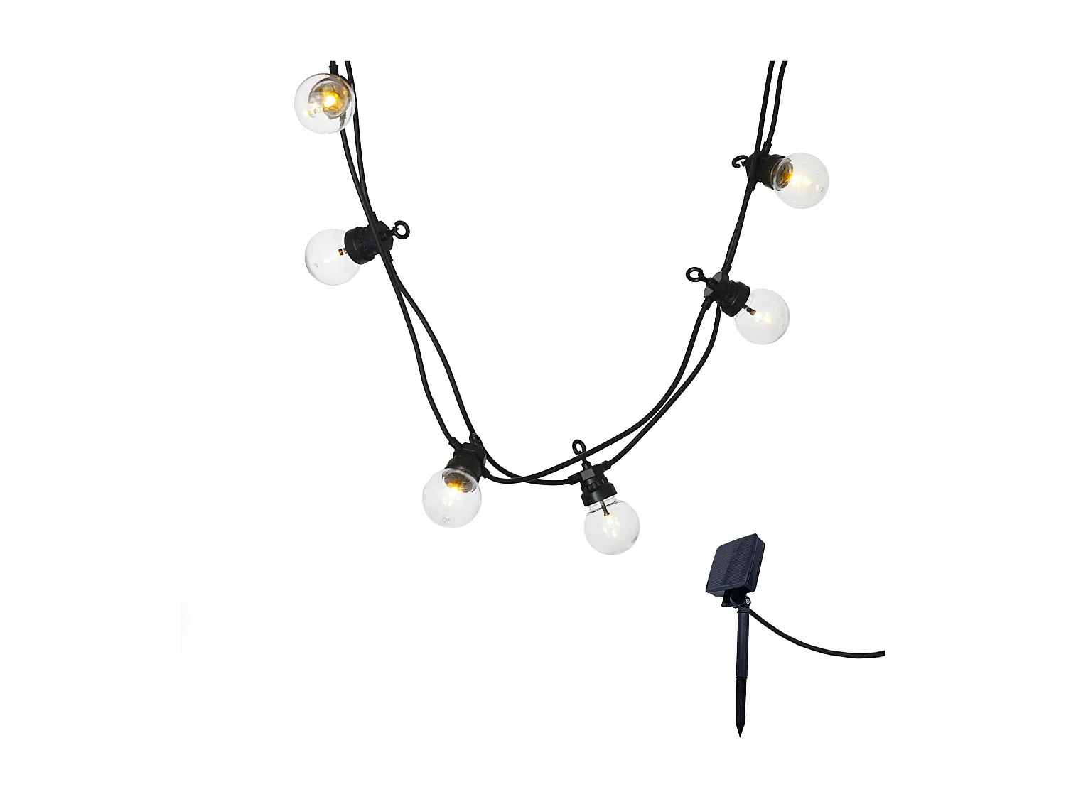 Lot de 2 guirlandes solaires 10 globes PARTY Blanc Plastique 5.9M