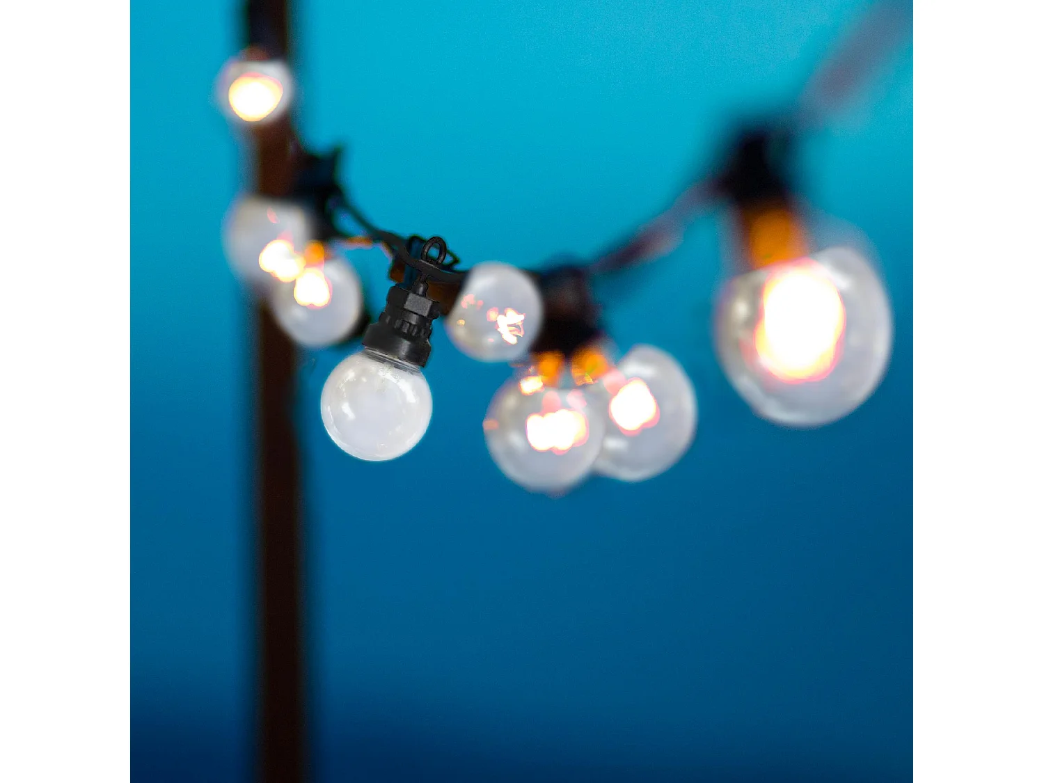 Lot de 2 guirlandes solaires 10 globes PARTY Blanc Plastique 5.9M