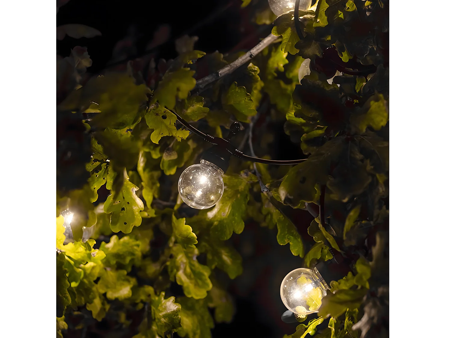 Lot de 2 guirlandes solaires 10 globes PARTY Blanc Plastique 5.9M