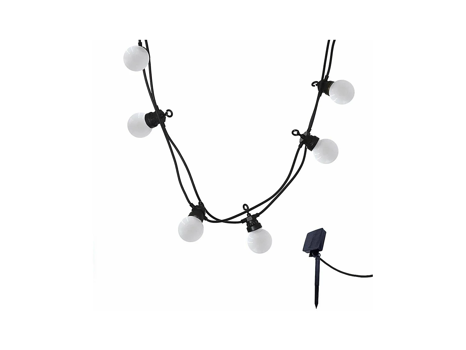 Guirlande solaire 10 globes PARTY Blanc Plastique 5.7M