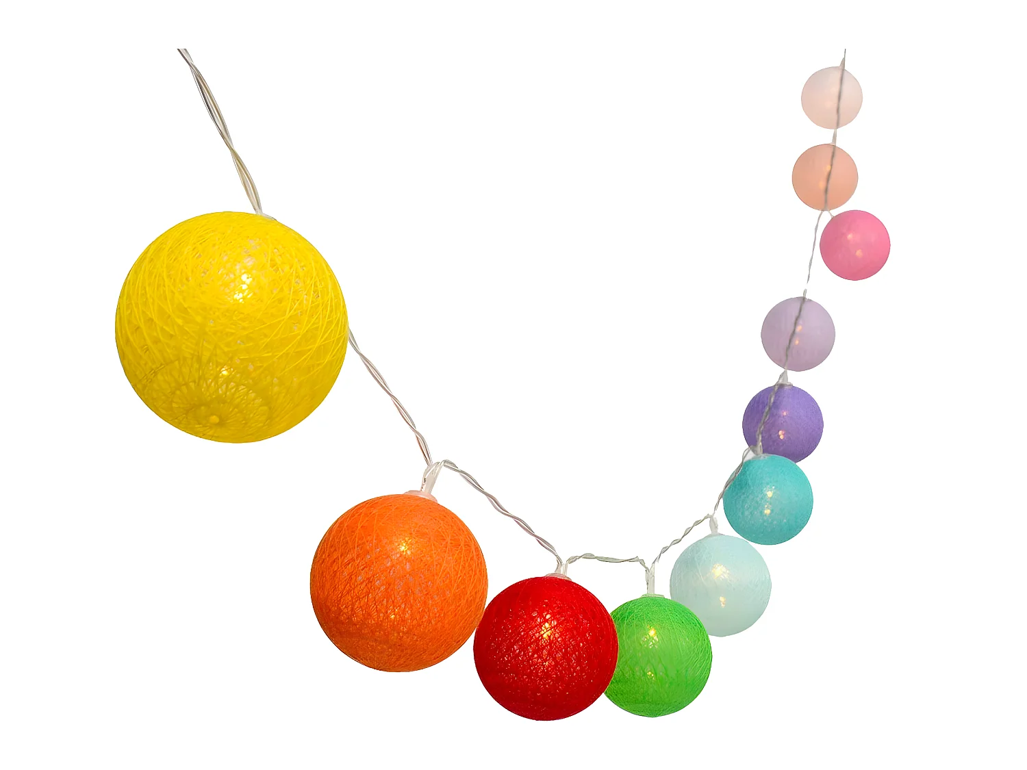 Guirlande boules de coton MIMY Multicolore Coton 3.8M