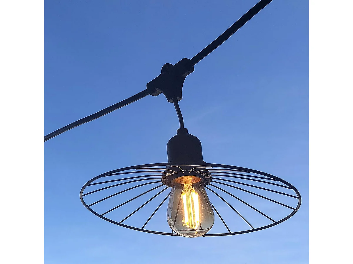 Guirlande fil métal CHIC Noir Acier 6M 10xE27