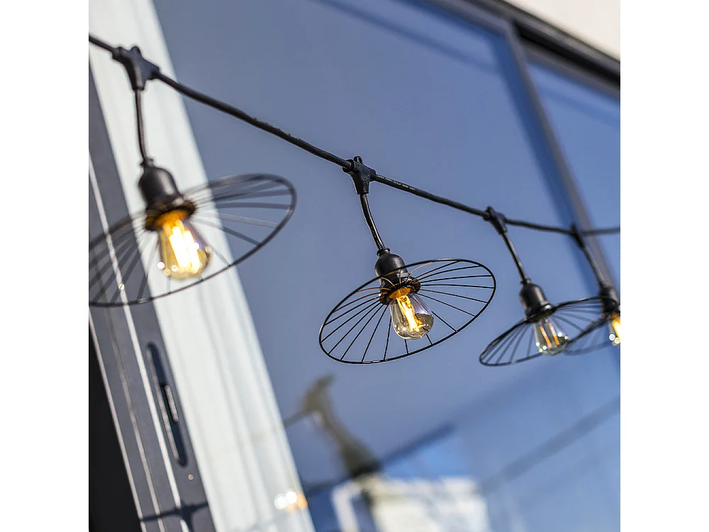 Guirlande fil métal CHIC Noir Acier 6M 10xE27