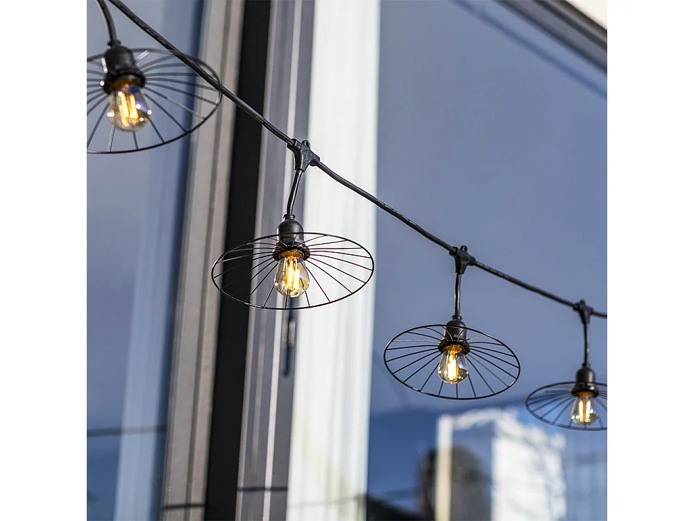 Guirlande fil métal CHIC Noir Acier 6M 10xE27