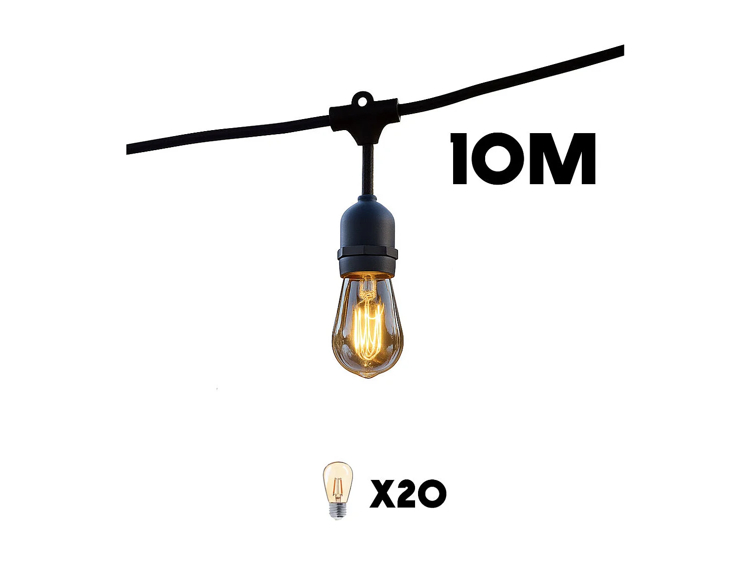 Guirlande lumineuse MAFY Noir Caoutchouc 10M