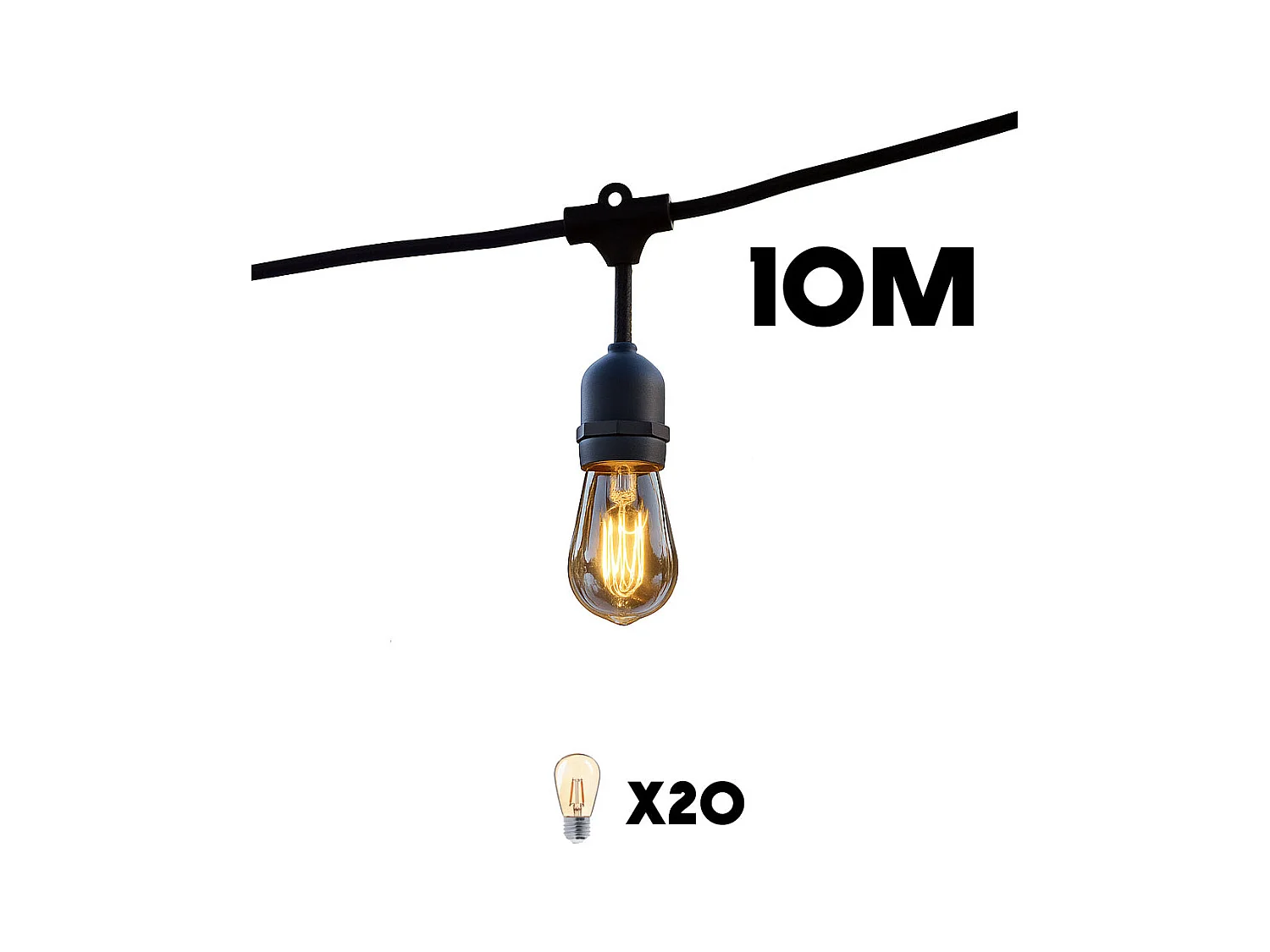 Guirlande lumineuse MAFY Noir Caoutchouc 10M