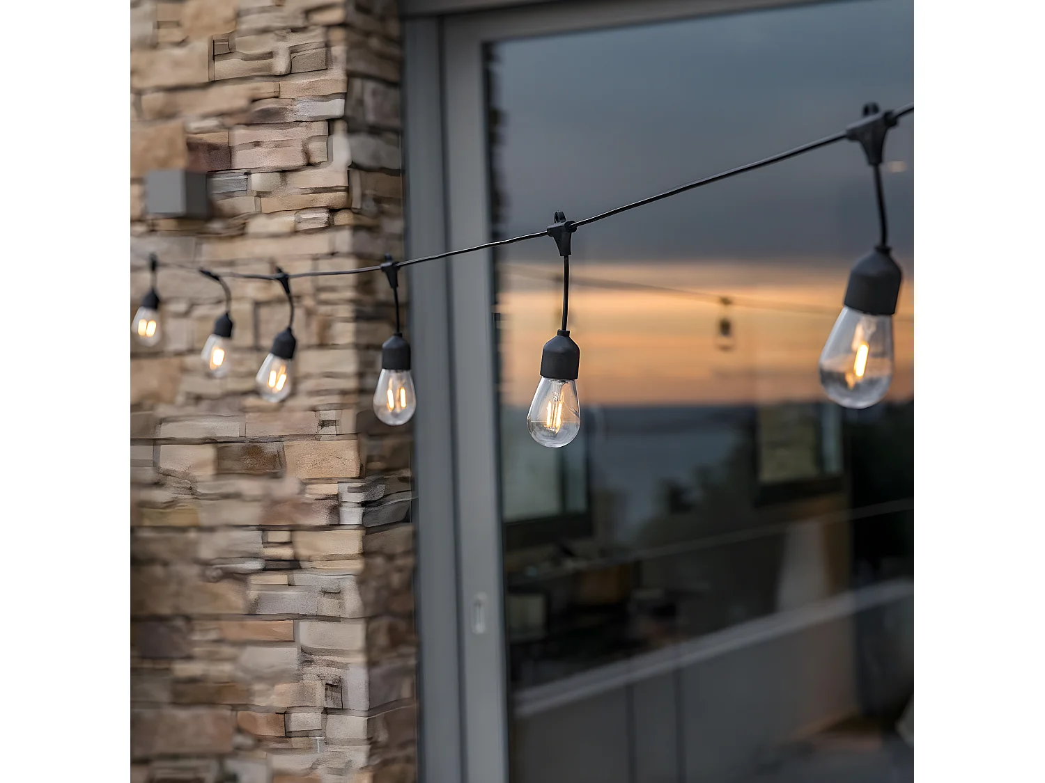 SOLAR-LICHTERKETTE mit 10 glühbirnen 6.5M MAFY