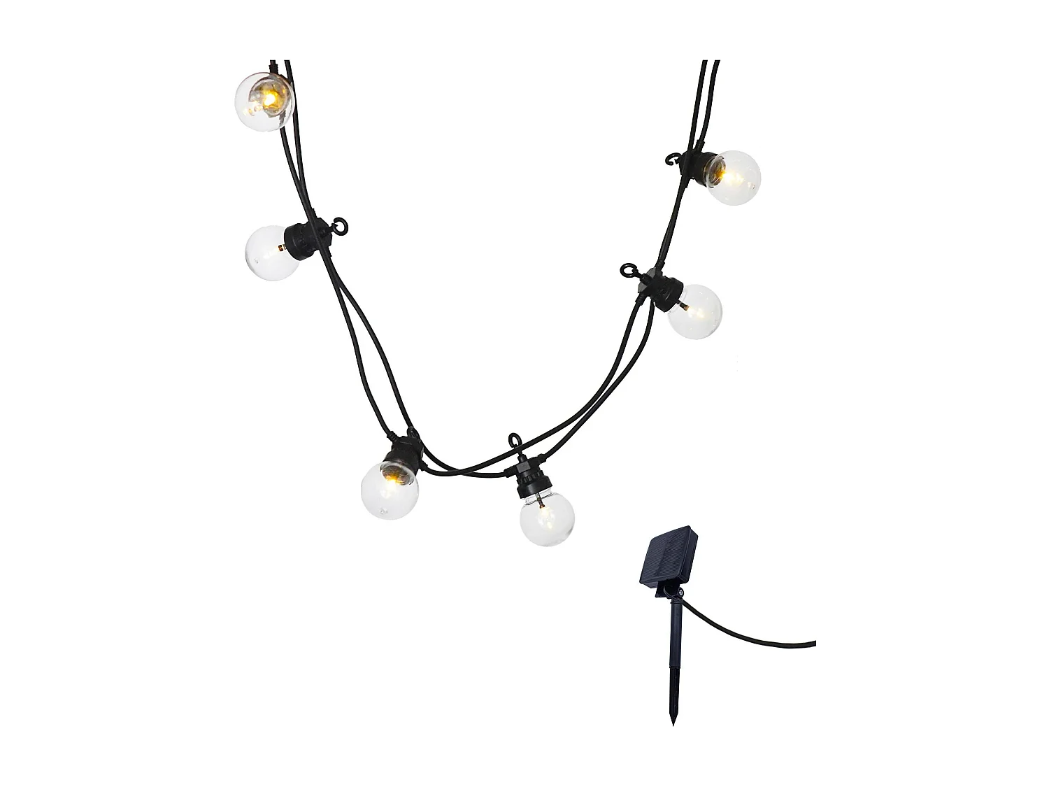 Guirlande solaire PARTY CLEAR 10 globes 5.7M