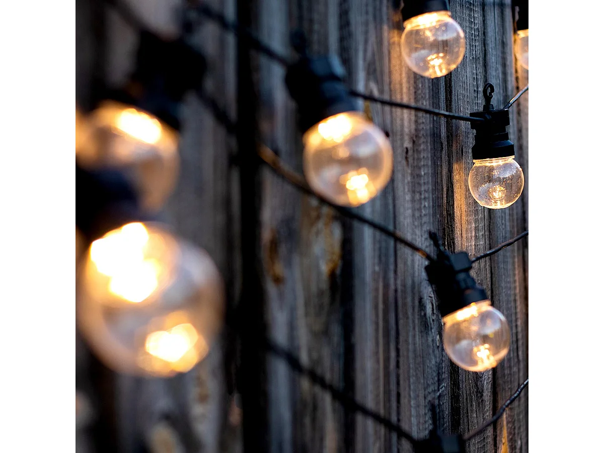 Guirlande solaire PARTY CLEAR 10 globes 5.7M